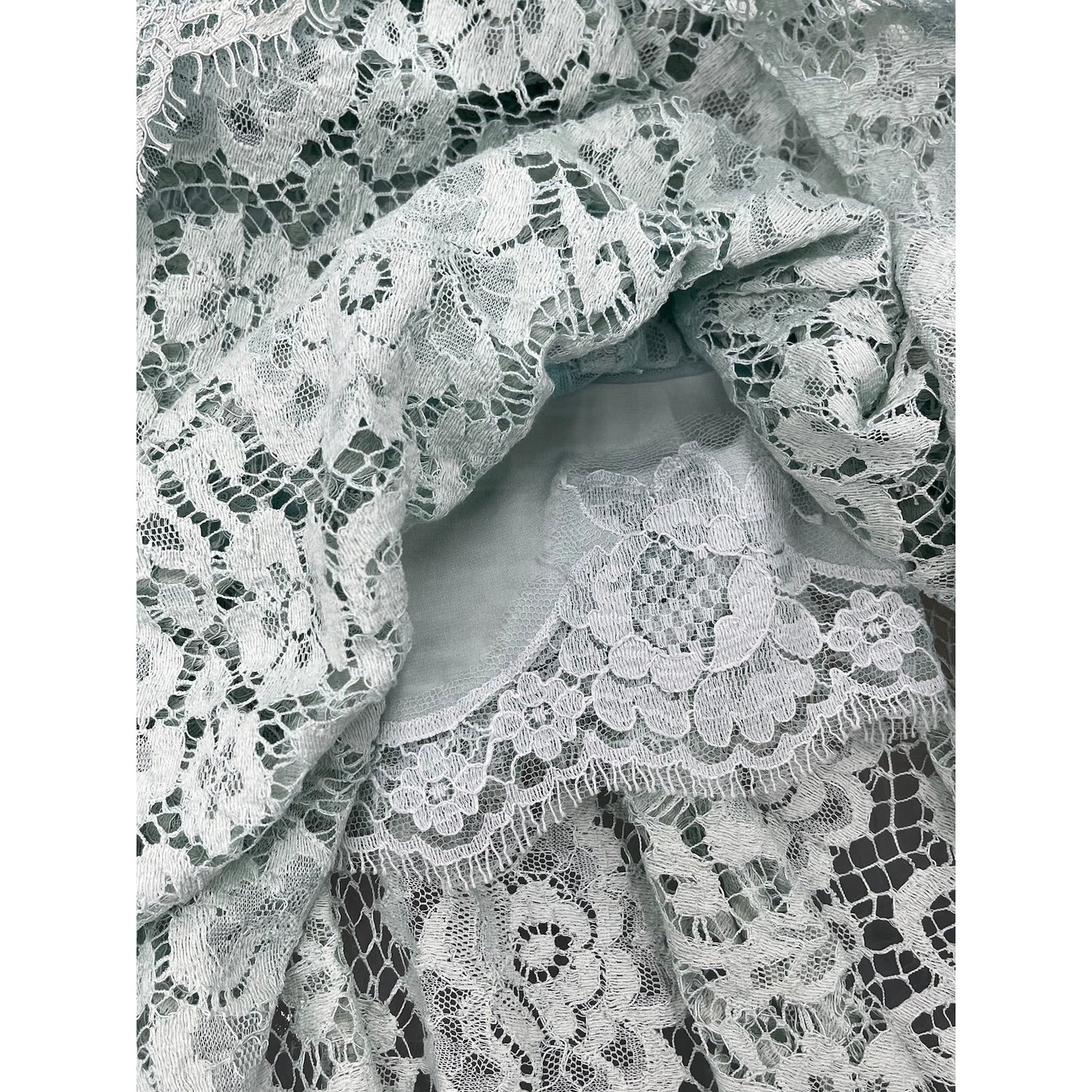 NWT Dolce & Gabbana Mint Lace Overlay Short Sleeve Midi Dress 40 S