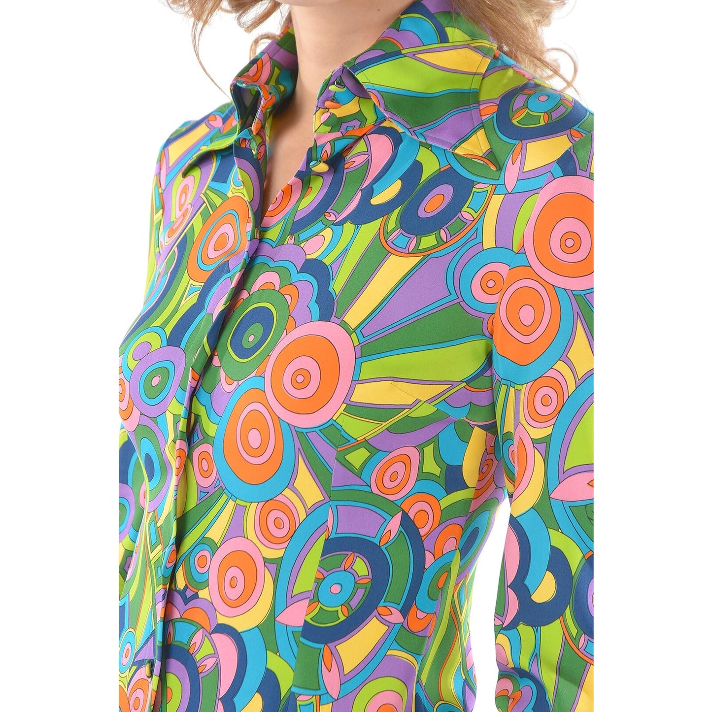 NWT Dolce & Gabbana Silk abstract Print Blouse Shirt Multicolor  IT 40 US S