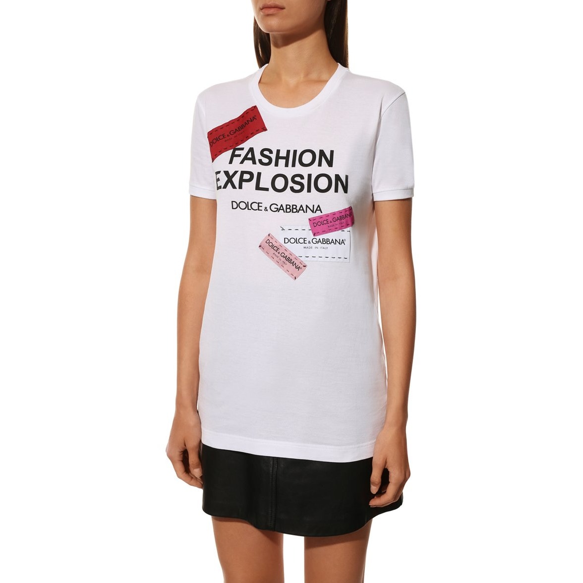 NWT Dolce & Gabbana White Fashion Explosion T-shirt  IT 36