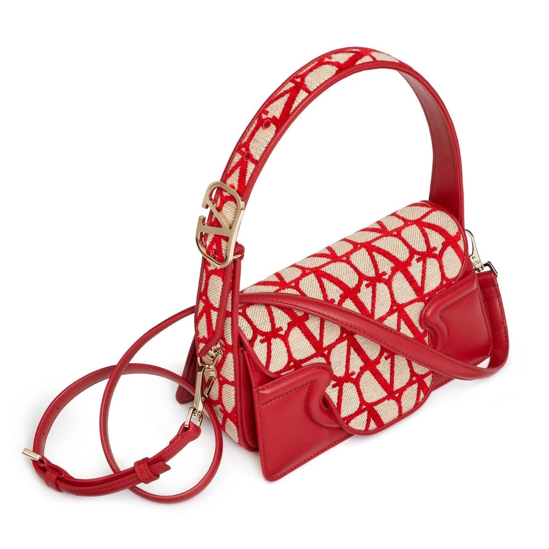 Valentino Garavani La Petit Deuxième Toile Iconographe shoulder bag Red Tan