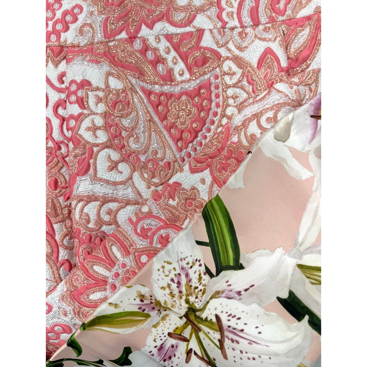 NWT Dolce & Gabbana Pink Floral Jacquard Pleated Sheath Mini Dress IT 42 M