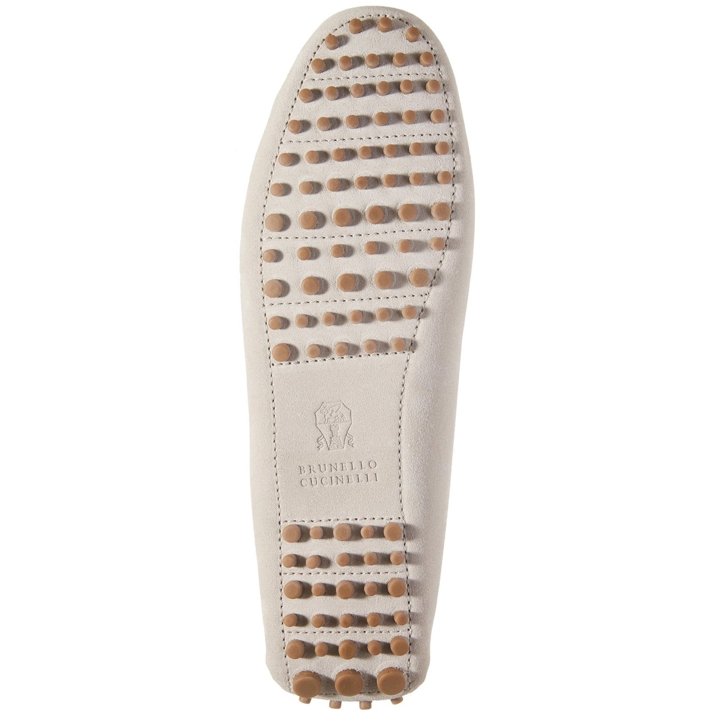 Brunello Cucinelli Monili embellished Suede Moccasins Loafers Stone