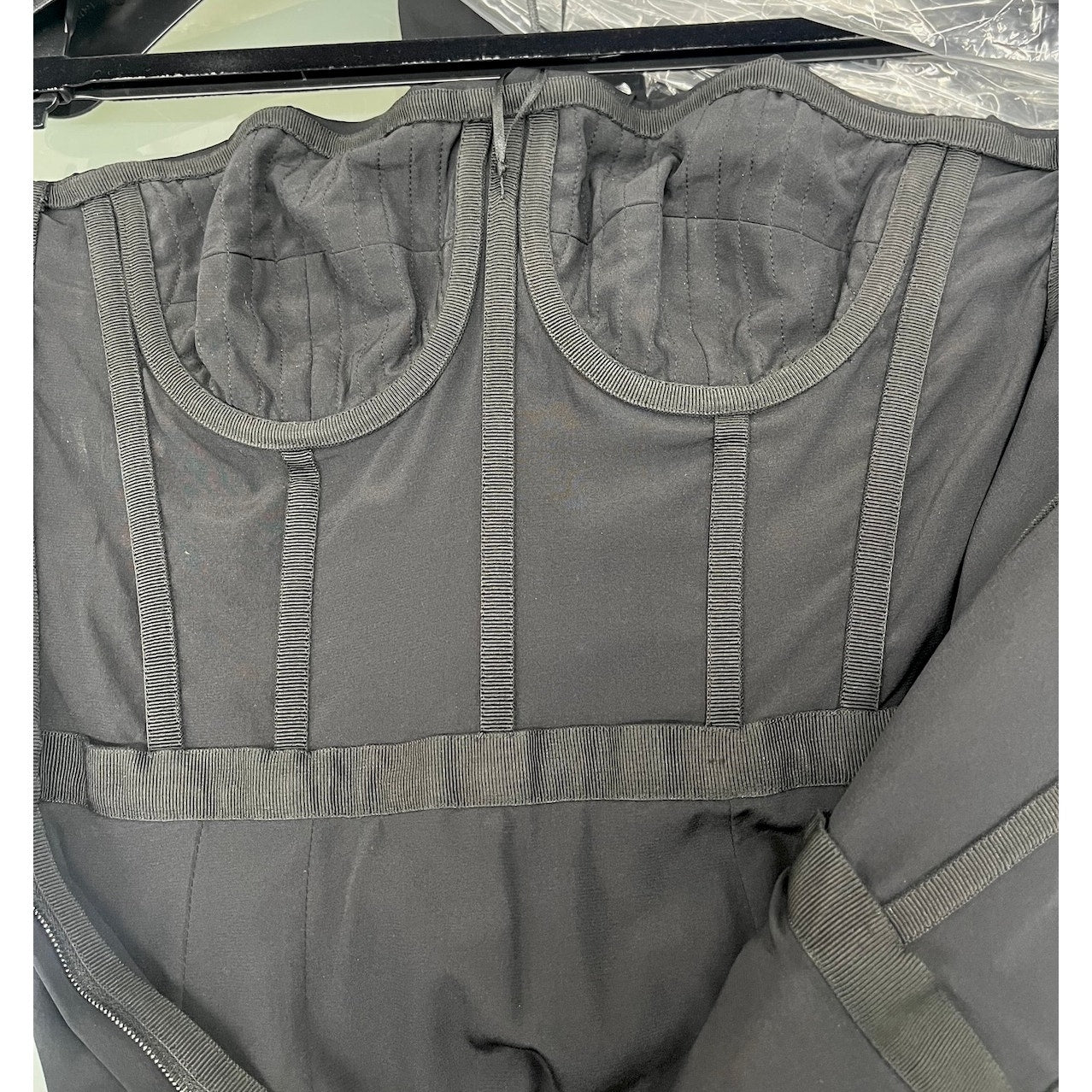 DOLCE & GABBANA Strapless Ruched Midi Dress Black 40 S