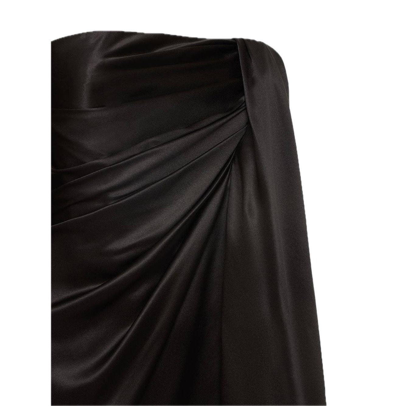 DOLCE & GABBANA Strapless Draped Stretch Satin Mini Dress 40 S