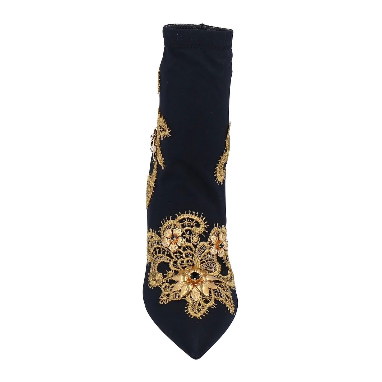 Dolce & Gabbana Lori 100 Baroque Embroidery Lace Stretch Sock Boots