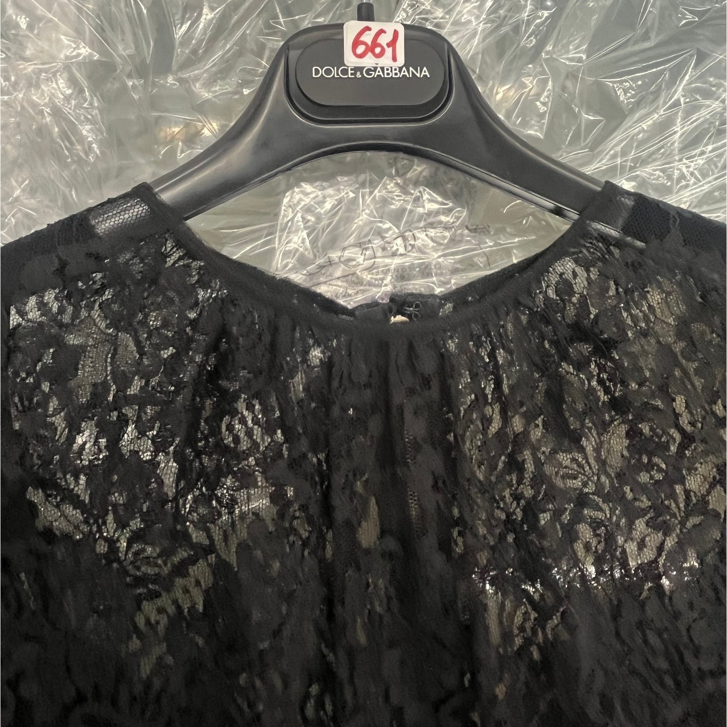 NWT Dolce & Gabbana Black Ruffled Short Lace Dress 40 S