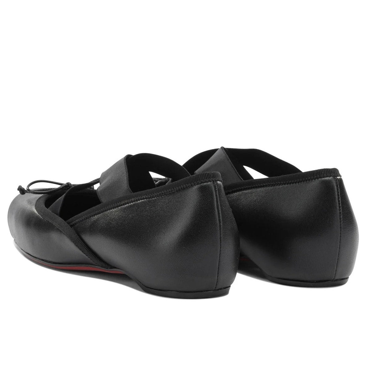 Christian Louboutin  Black Cassiasticina Leather Ballerina Flats