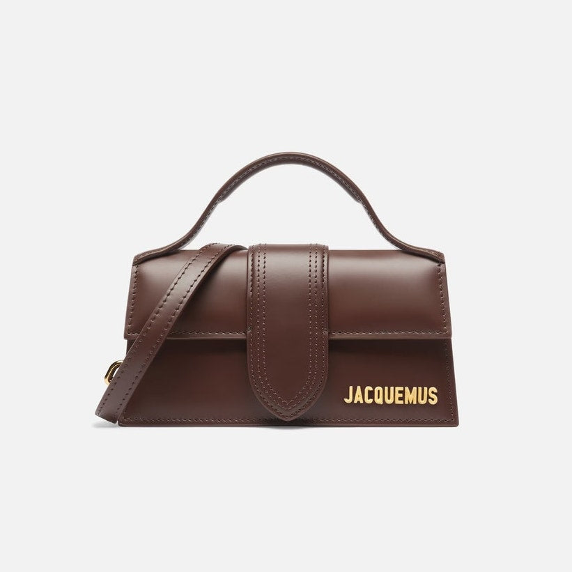 NWT Jacquemus Le Bambino Leather Bag Brown Gold Logo