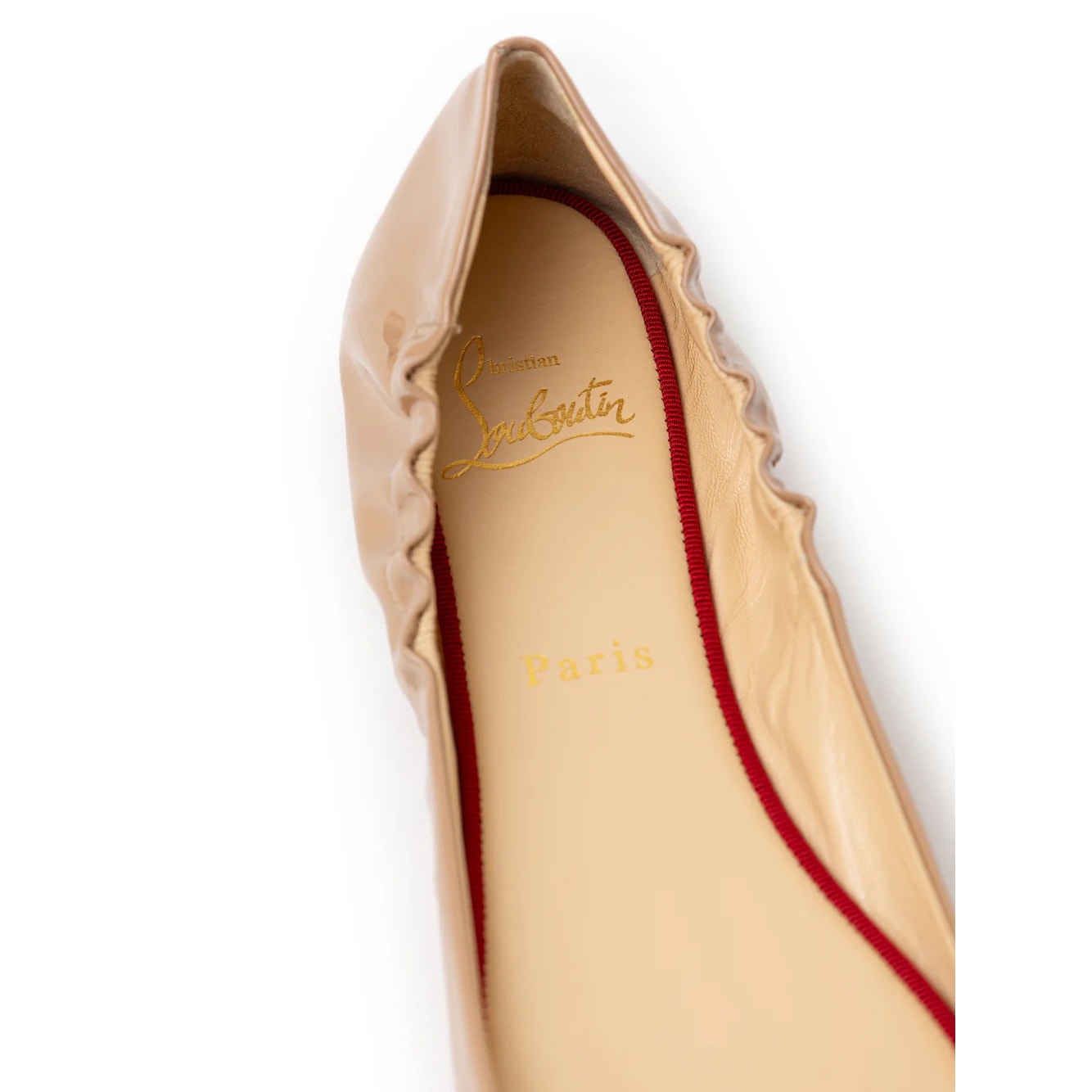 Christian Louboutin  Gloriana Patent leather Ballerina Flats Nude 36