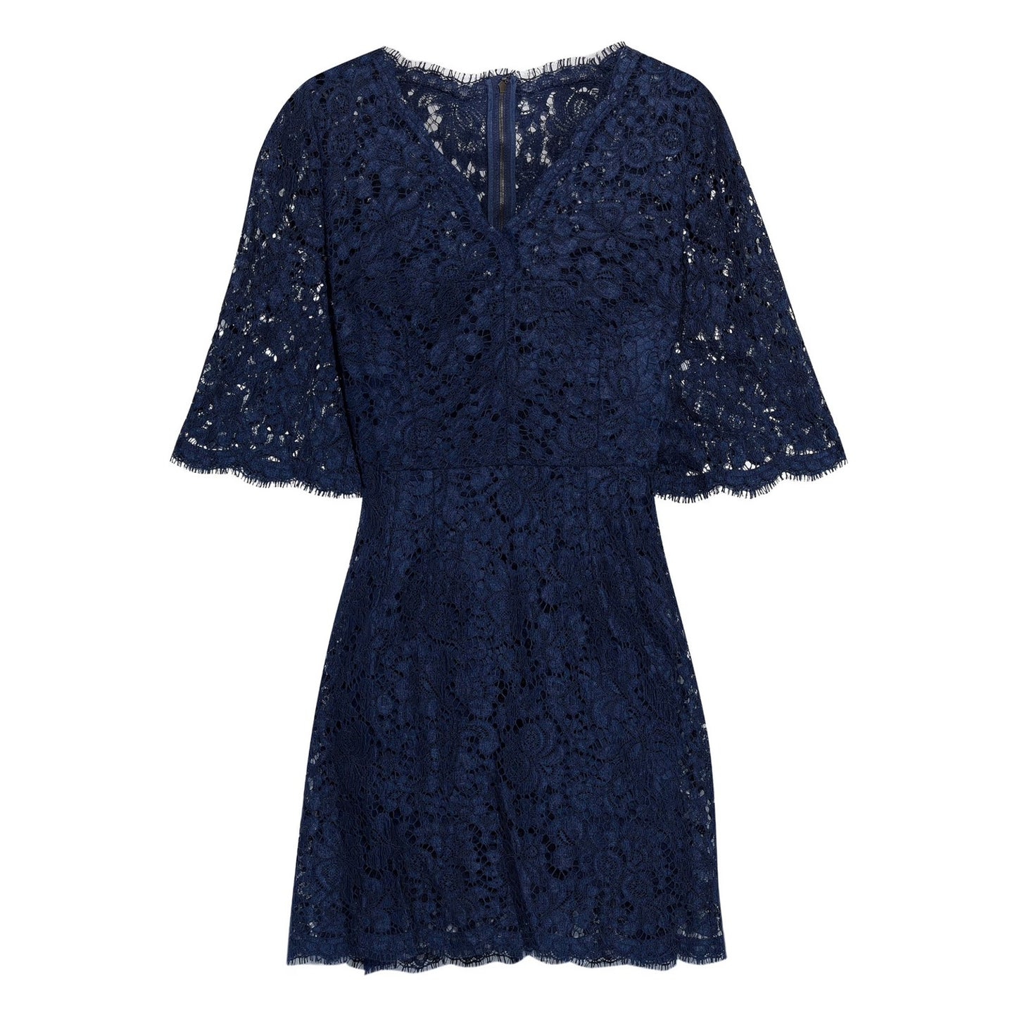 NWT Dolce & Gabbana Navy Corded Lace Short Sleeve Mini Dress 42 M