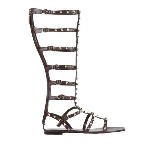 Valentino Garavani Rockstud Gladiator  Sandals Brown 38