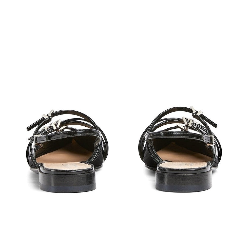 Gucci Seraphine Black Strappy Pointed toe  slingback Ballet Flats buckles