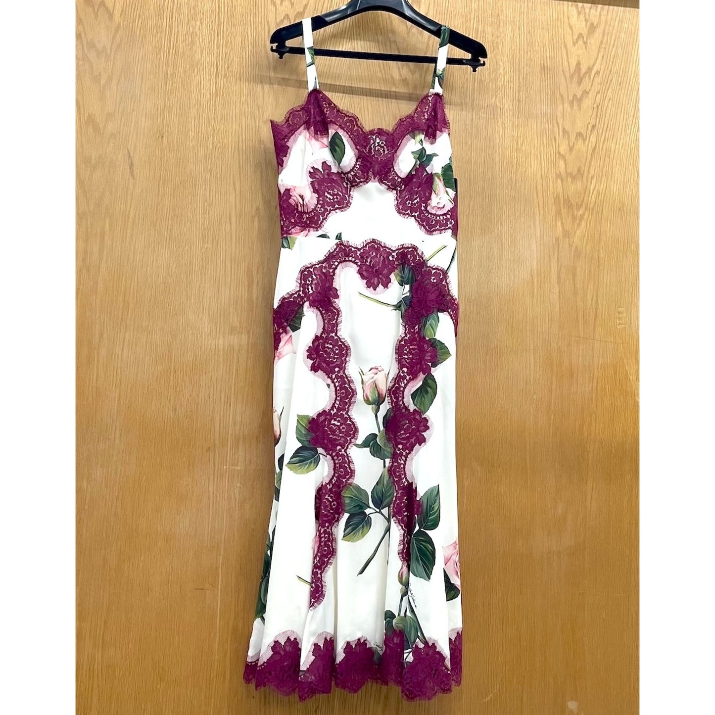 NWT DOLCE & GABBANA Floral Lace Midi White pink dress 42 M