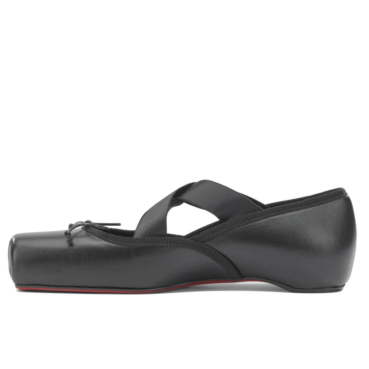 Christian Louboutin  Black Cassiasticina Leather Ballerina Flats