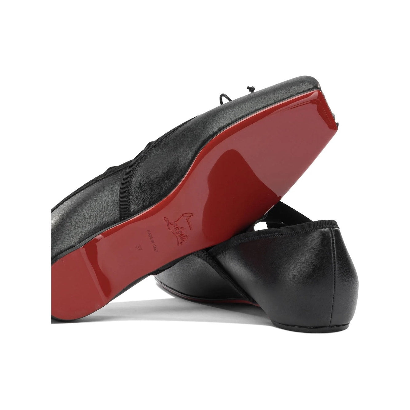 Christian Louboutin  Black Cassiasticina Leather Ballerina Flats