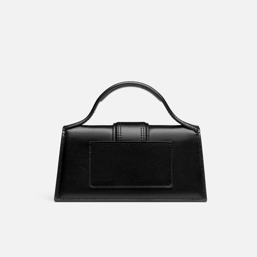 Jacquemus Le Bambino Black Smooth Calf Leather Handbag Gold Logo