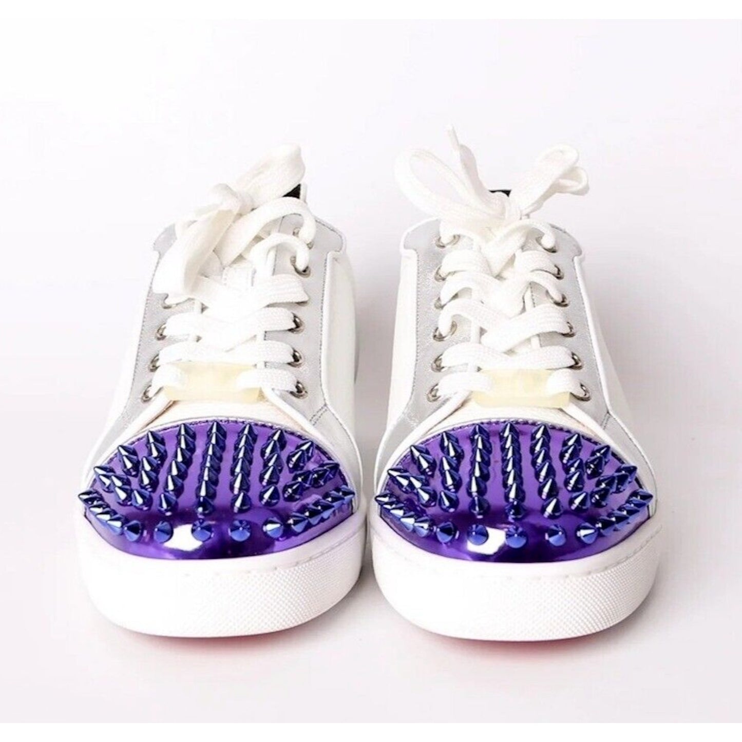 Christian Louboutin Louis Junior Spikes Orlato Sneakers White Purple