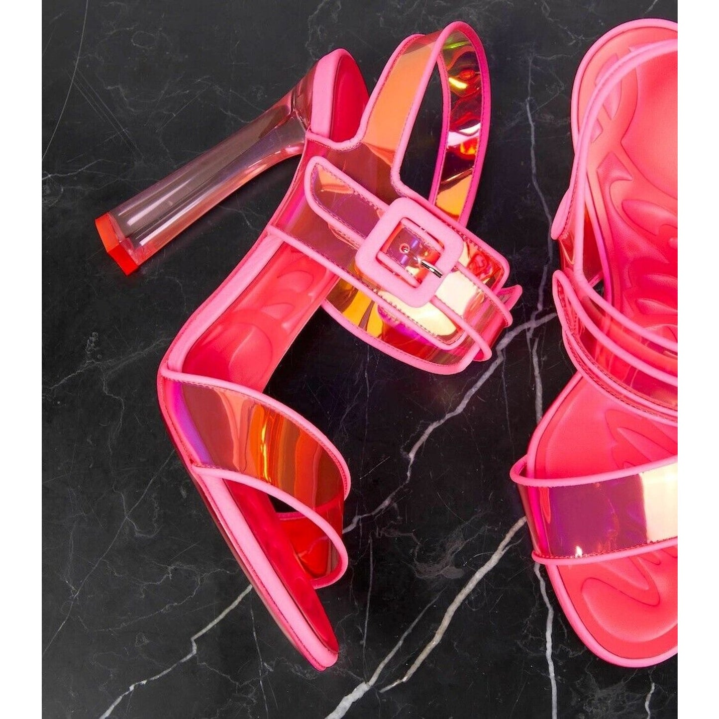 Christian Louboutin Duniss 100mm Leather and PVC Sandals