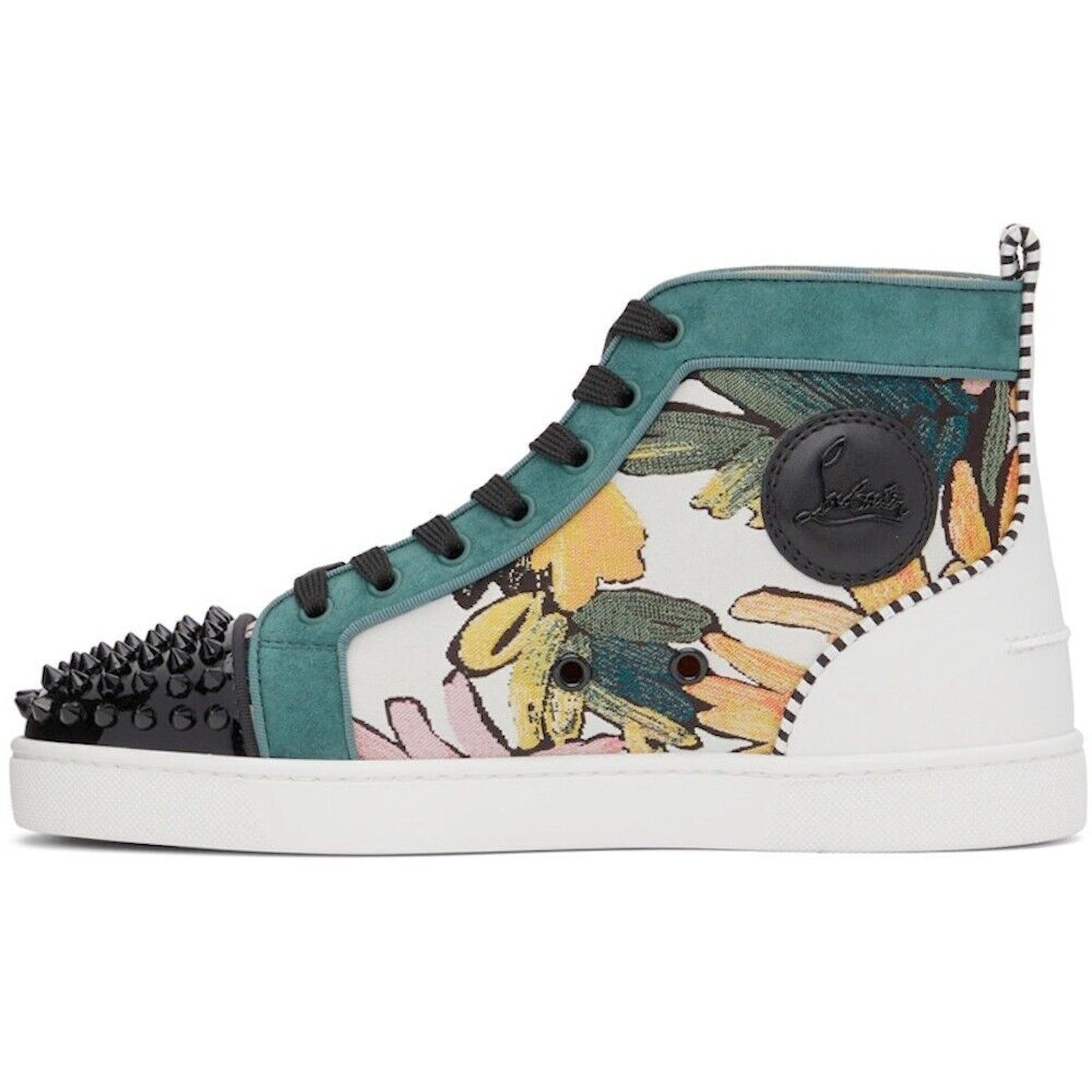 Christian Louboutin Lou Spikes Orlato Hanabi Floral Hi-Top Sneakers