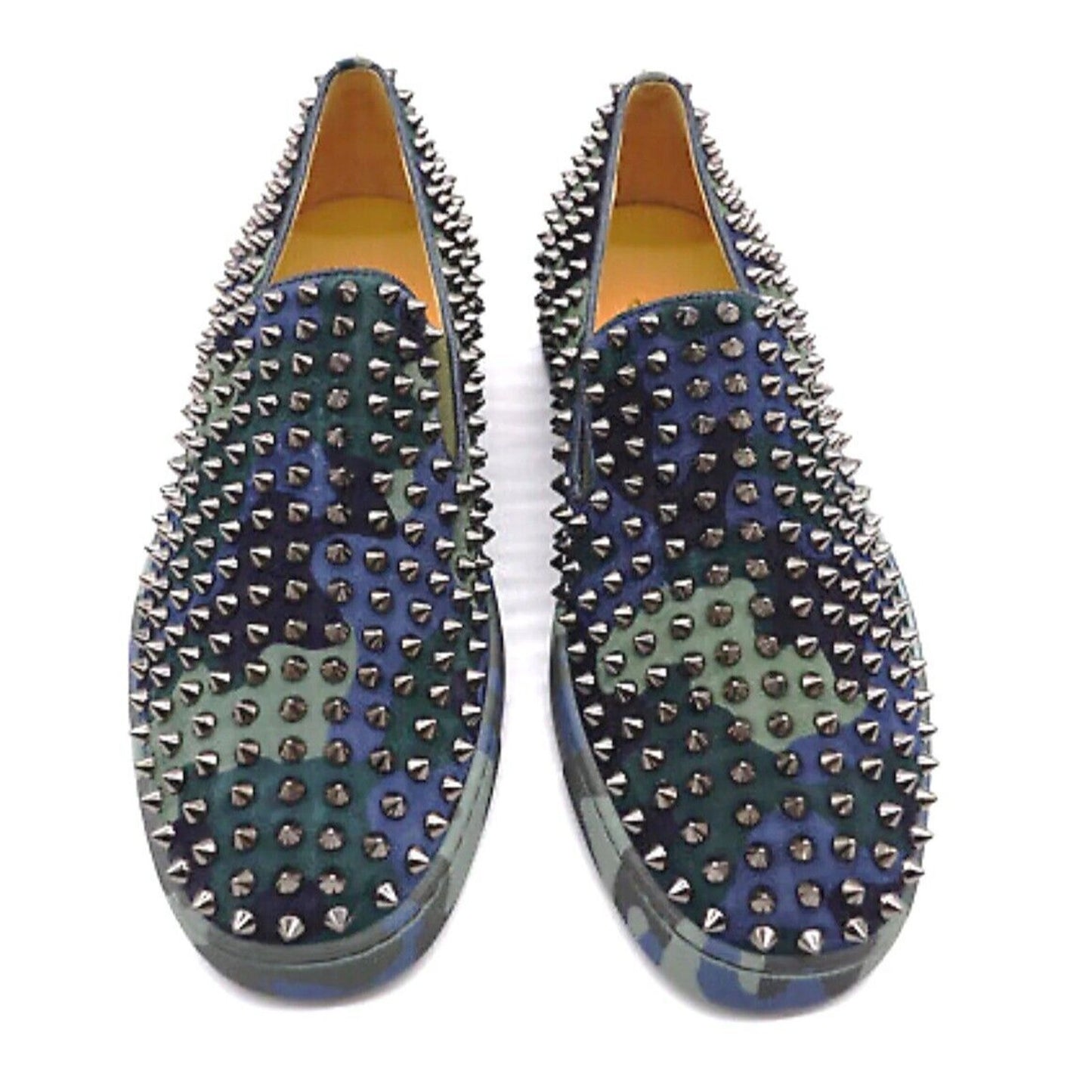 Christian Louboutin Roller Boat Flat camouflage print studded Sneakers Blue