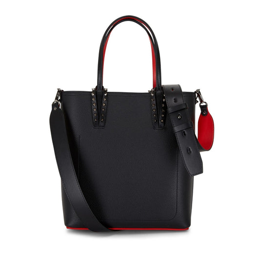 Christian Louboutin Cabata Small Calf leather spikes Tote Bag Black Red