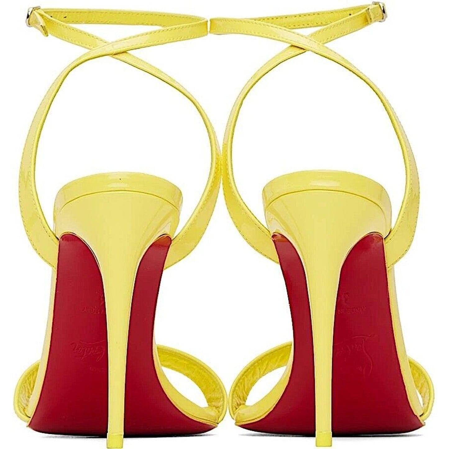 CHRISTIAN LOUBOUTIN Loubigirl 100 Leather Heel Sandals Yellow