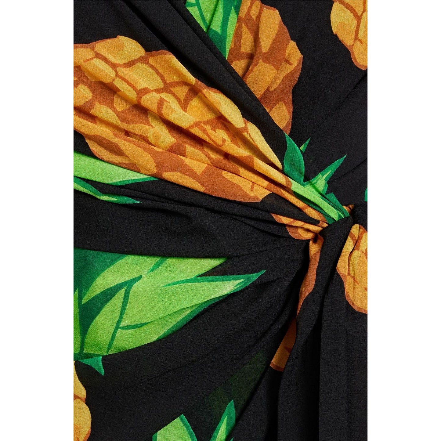 Dolce & Gabbana Runway Pineapple Wrap Silk Mini Dress Multicolor IT 40 S