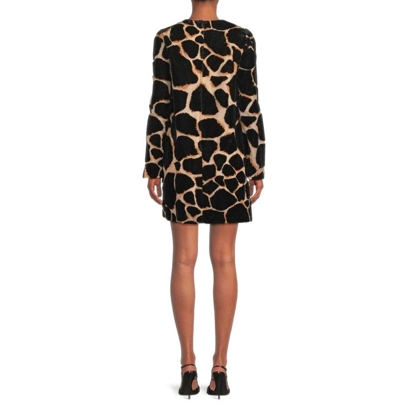 NWT DOLCE & GABBANA Runway Giraffe Print Mini Dress Brown IT 40 / S