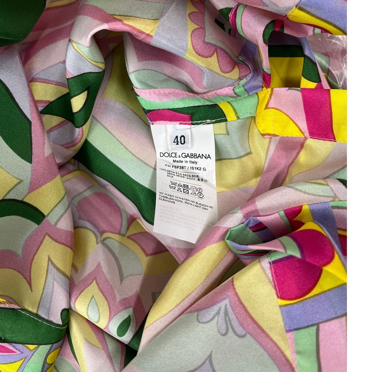 NWT Dolce & Gabbana Dolce & Gabbana abstract-print silk shirt IT 40 US S
