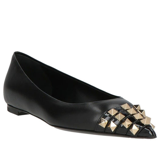Valentino Garavani Black Rockstud Alcove Ballet Flats 36