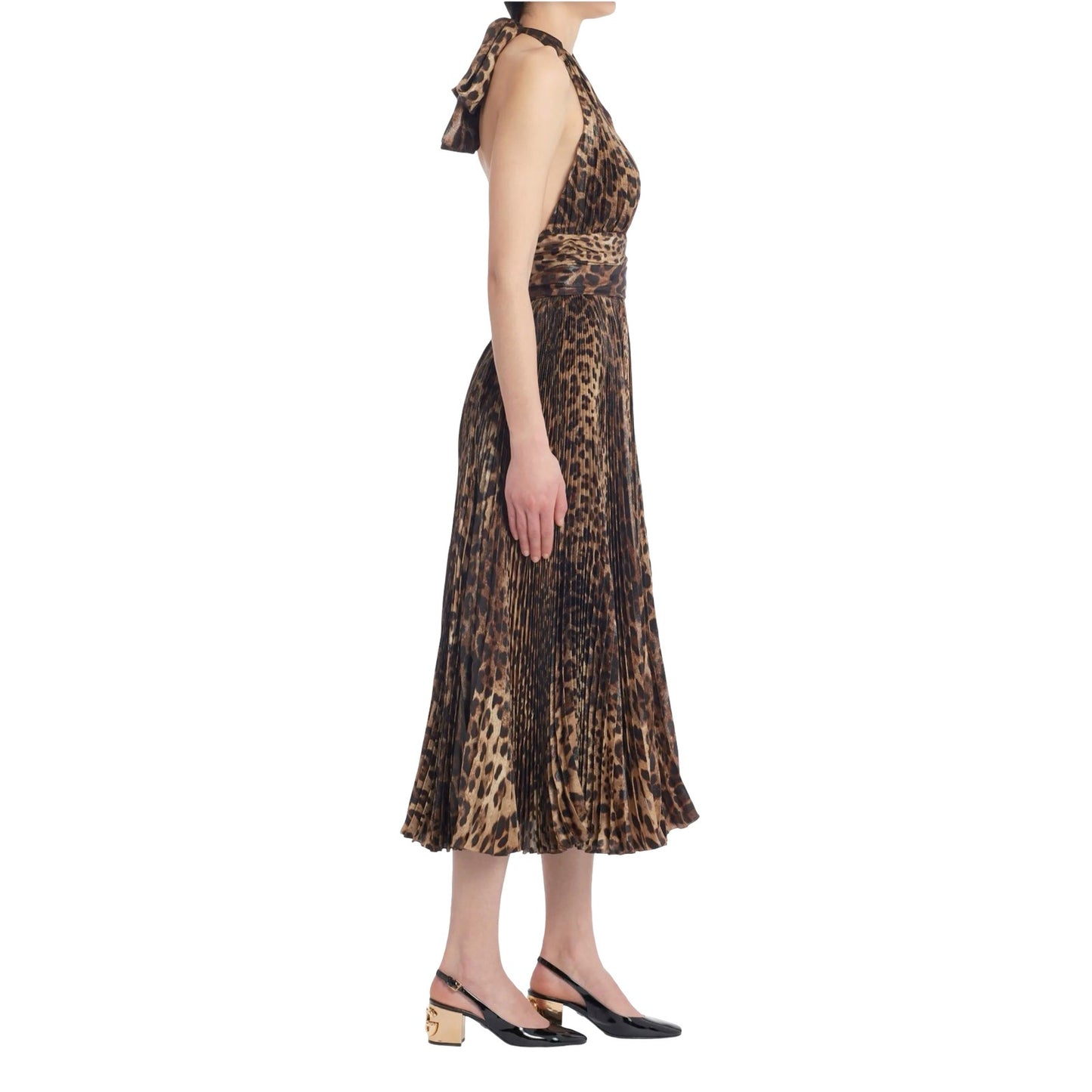 NWT Dolce & Gabbana Leopard print silk chiffon Long Maxi dress S 40