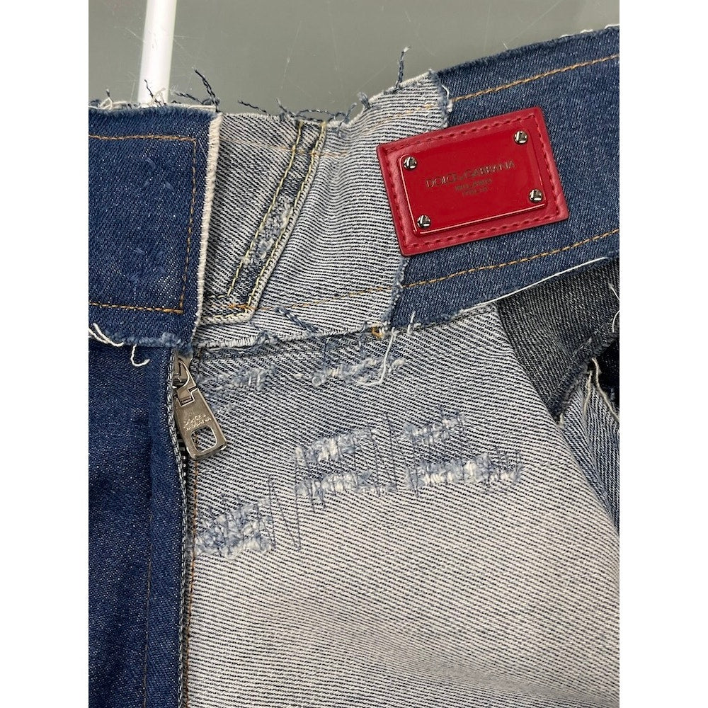 NWT DOLCE & GABBANA Blue Denim Patchwork Skirt IT 38 US S