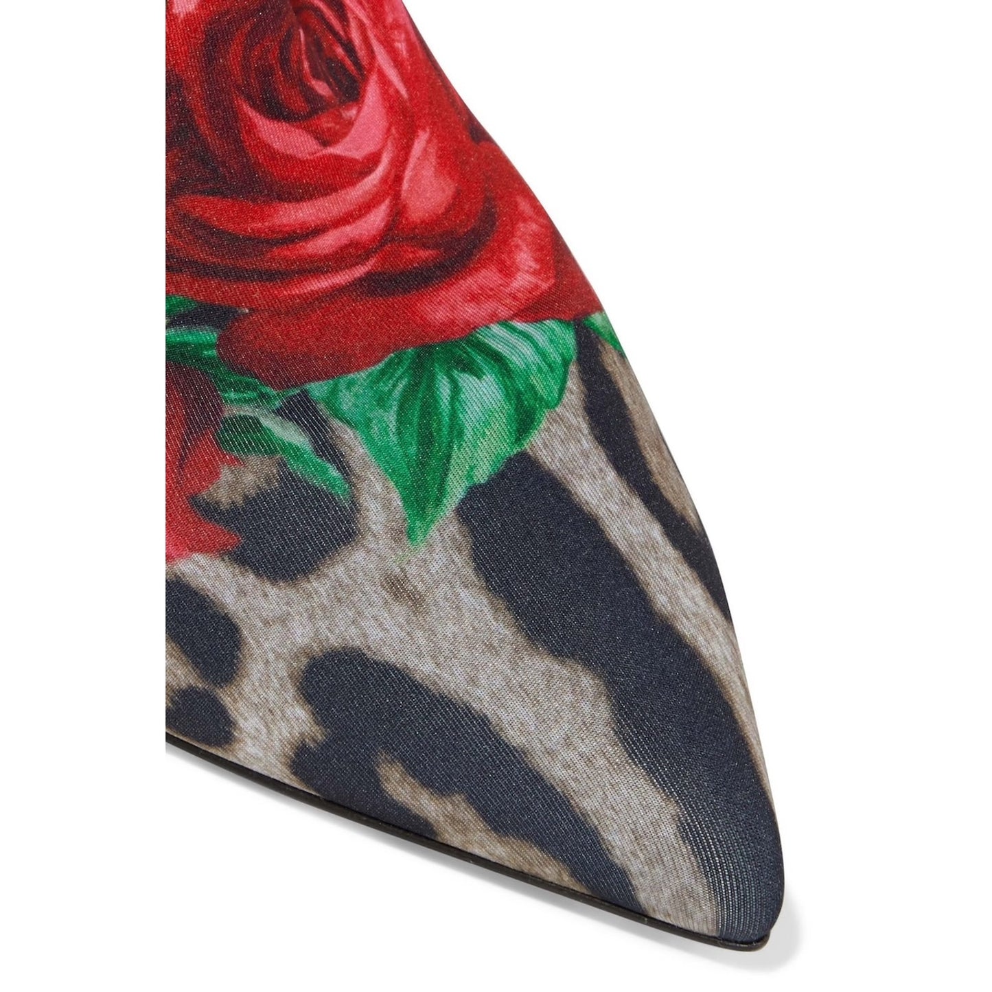 Dolce & Gabbana Floral Leopard Rose Print Stretch booties boots Tan Red 35.5