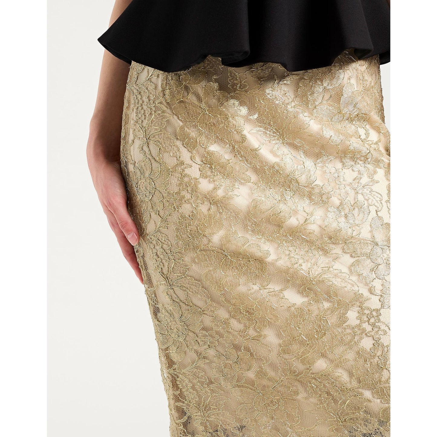 NWT Dolce & Gabbana Metallic Gold Lace Brocade Midi Skirt IT 38 US XS