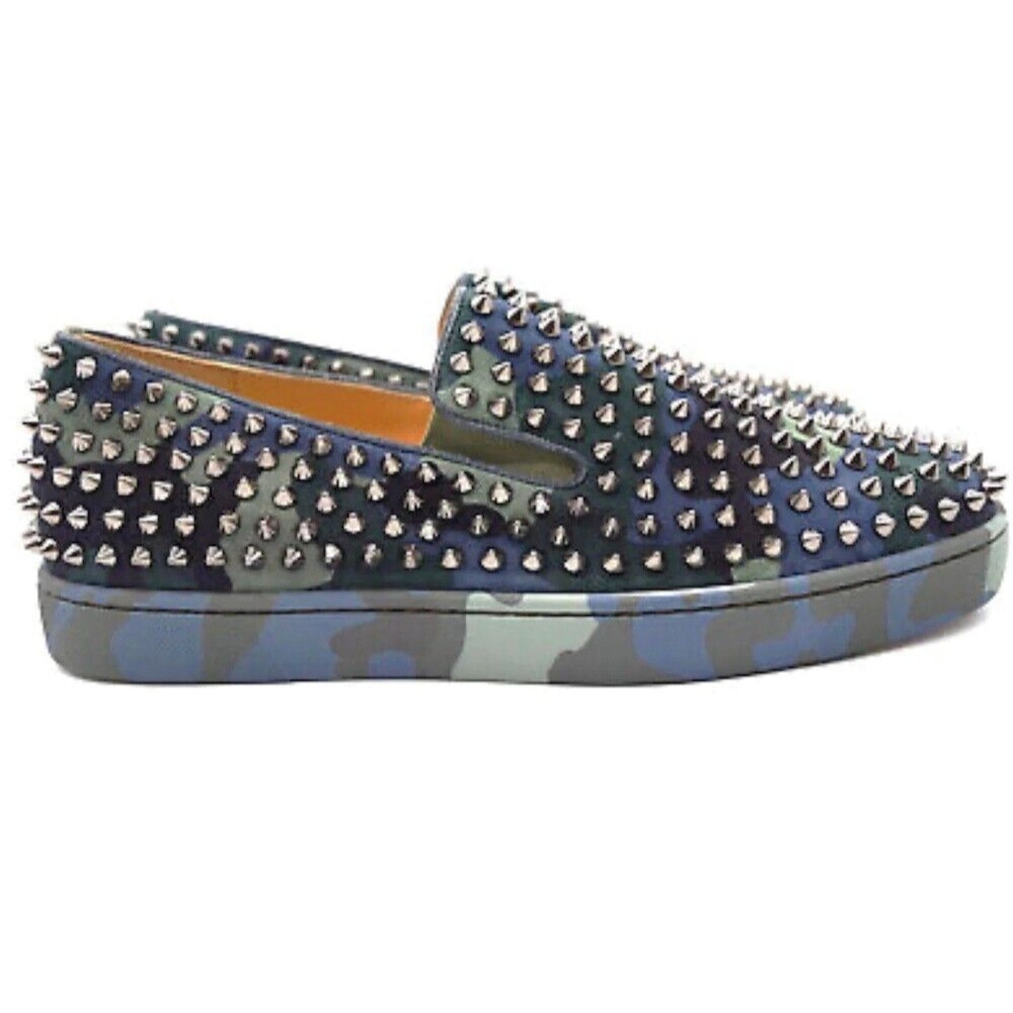 Christian Louboutin Roller Boat Flat camouflage print studded Sneakers Blue