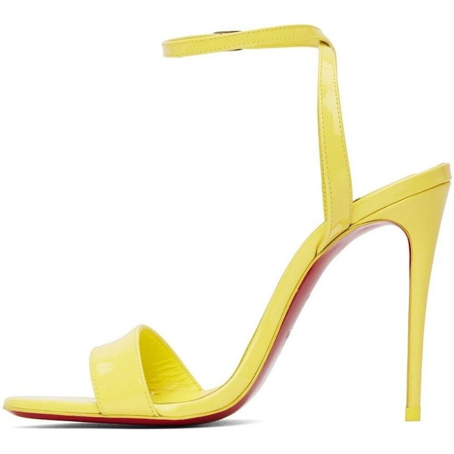 CHRISTIAN LOUBOUTIN Loubigirl 100 Leather Heel Sandals Yellow