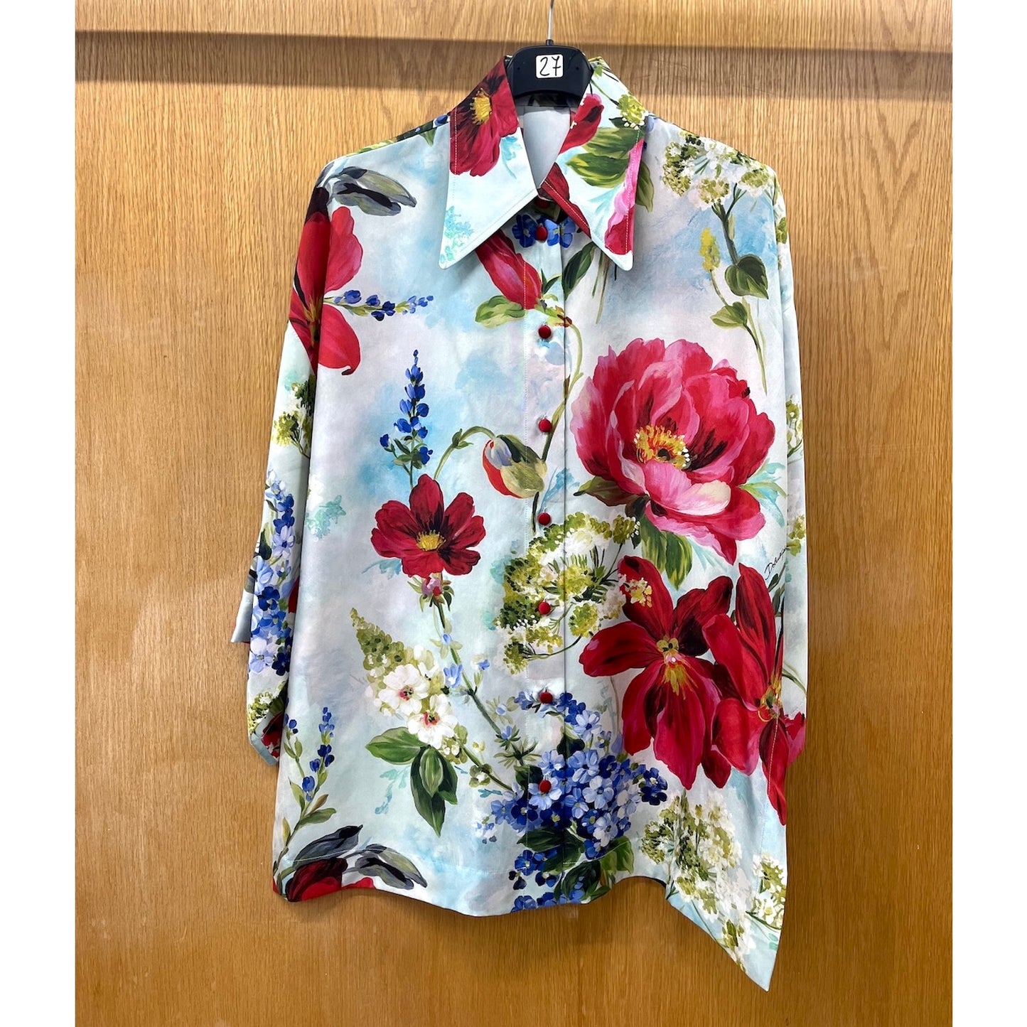 NWT  Dolce & Gabbana Floral Print Blouse Silk Shirt Multicolor IT 42 US M