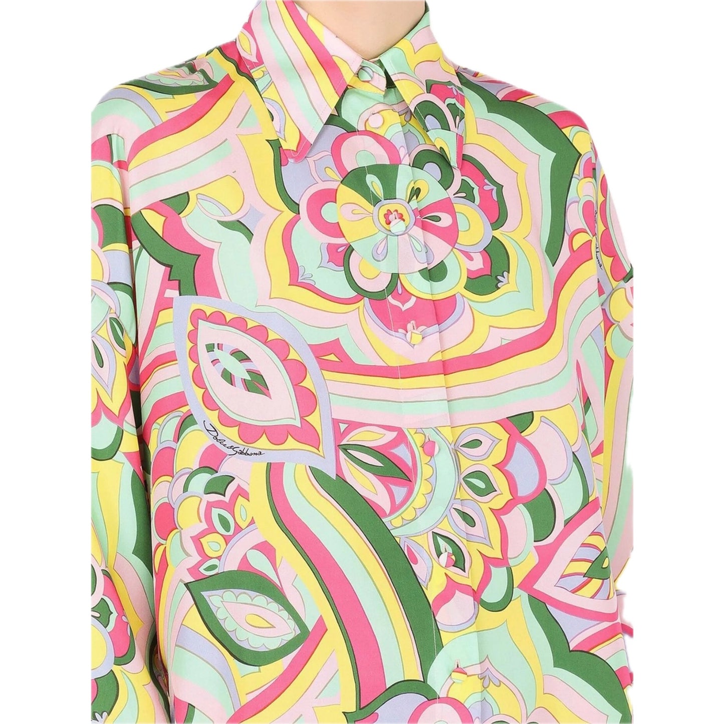 NWT Dolce & Gabbana Dolce & Gabbana abstract-print silk shirt IT 40 US S