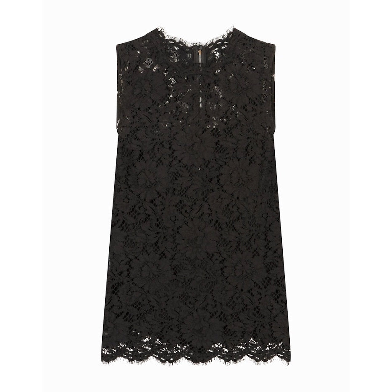 NWT Dolce & Gabbana Black Cordonetto Lace Sleeveless Tank Top Blouse IT 38 XS