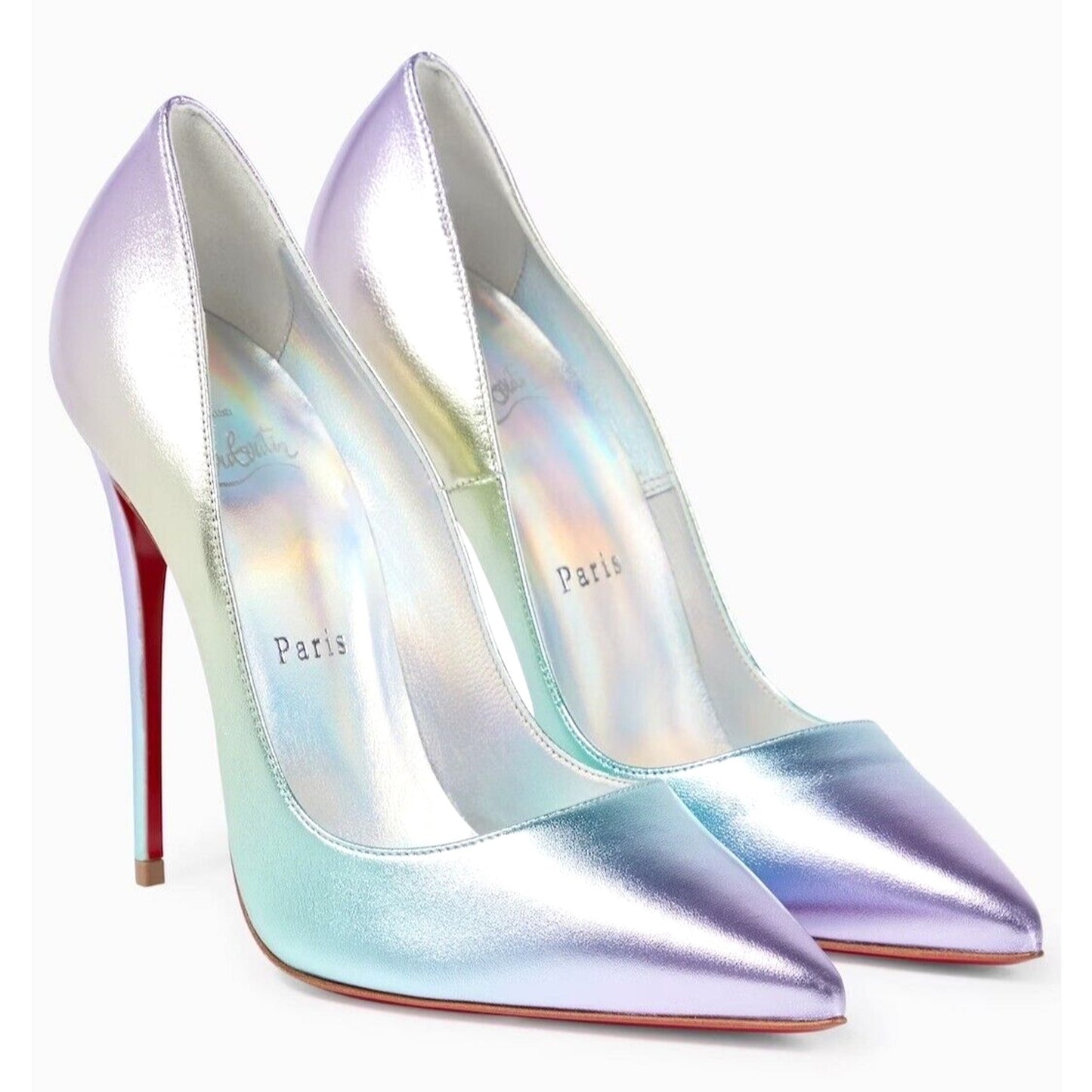 Christian Louboutin So Kate 120 Metallic Ombre pointed toe iridescent pumps 37