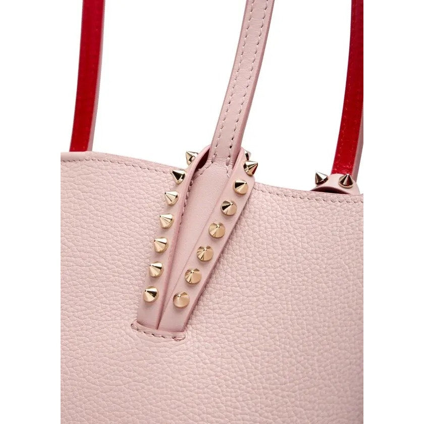 Christian Louboutin Cabata Large Calf leather spikes Tote Bag Pink Nude