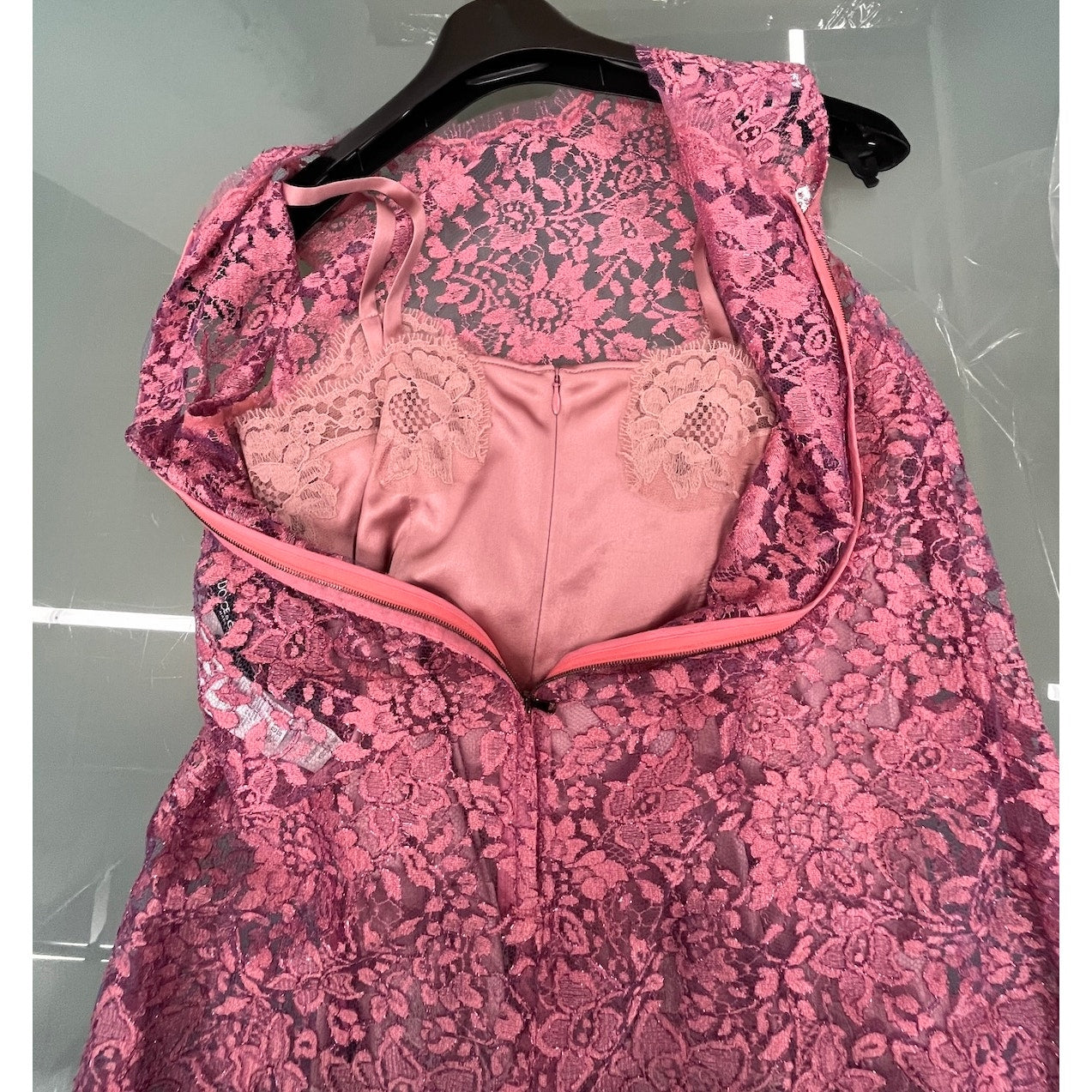 NWT Dolce & Gabbana Pink Chantilly Lame Lace Sleeveless Tank Top Blouse IT 40 S