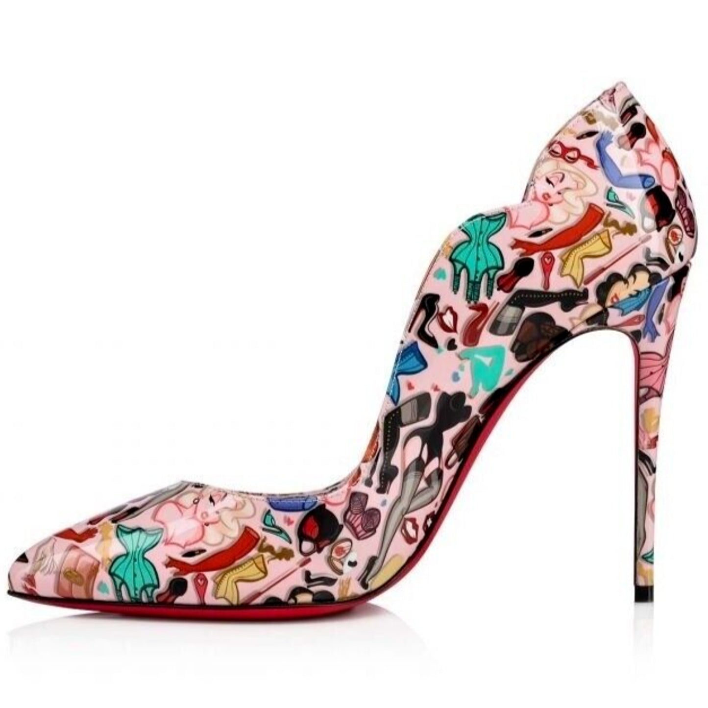 Christian Louboutin Hot Chick Dr Bored Limited Edition Pink Multi Pumps 37.5