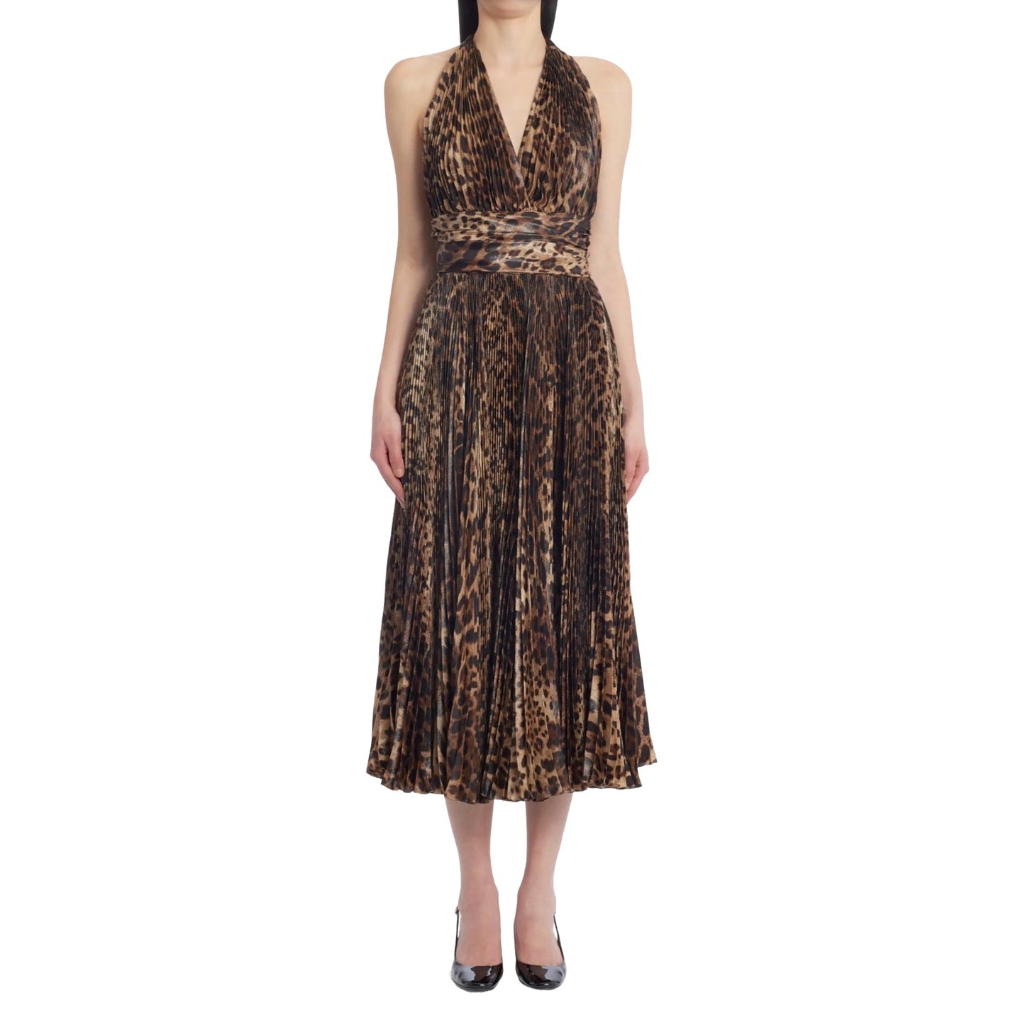NWT Dolce & Gabbana Leopard print silk chiffon Long Maxi dress S 40