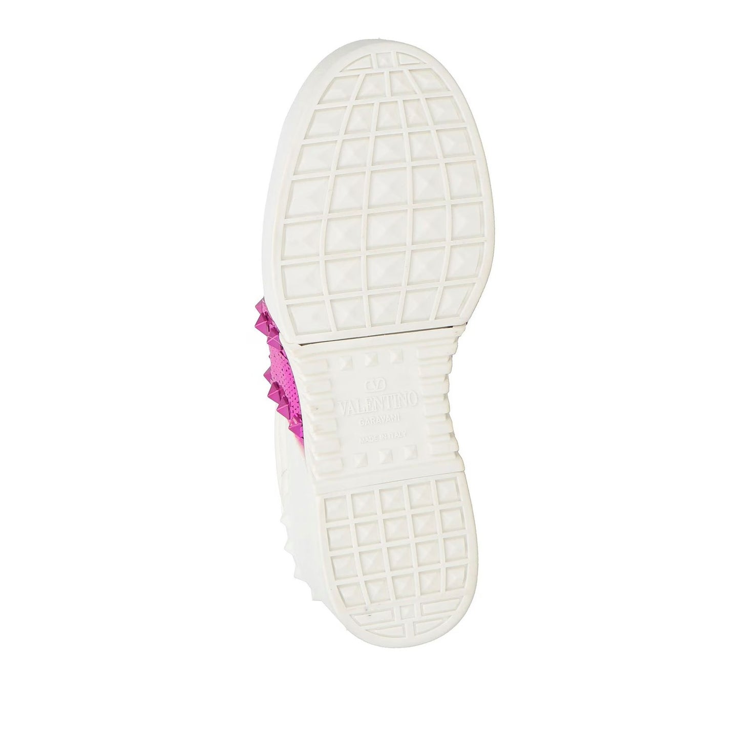Valentino Garavani White Open Disco Platform Wedge Sequin Sneaker