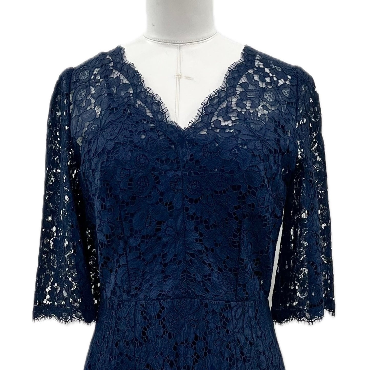 NWT Dolce & Gabbana Navy Corded Lace Short Sleeve Mini Dress 42 M
