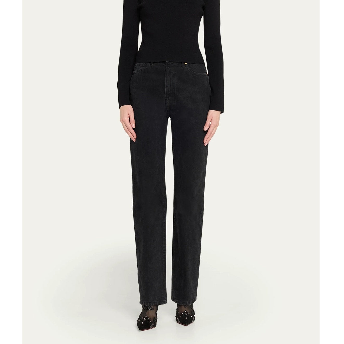 Christian Louboutin Black Mulatiag 100 Suede Mesh Mule Pumps