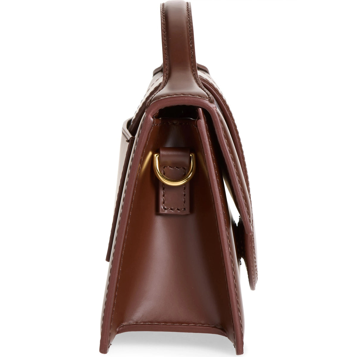 NWT Jacquemus Le Grand Bambino Leather Crossbody Bag Brown Gold Logo