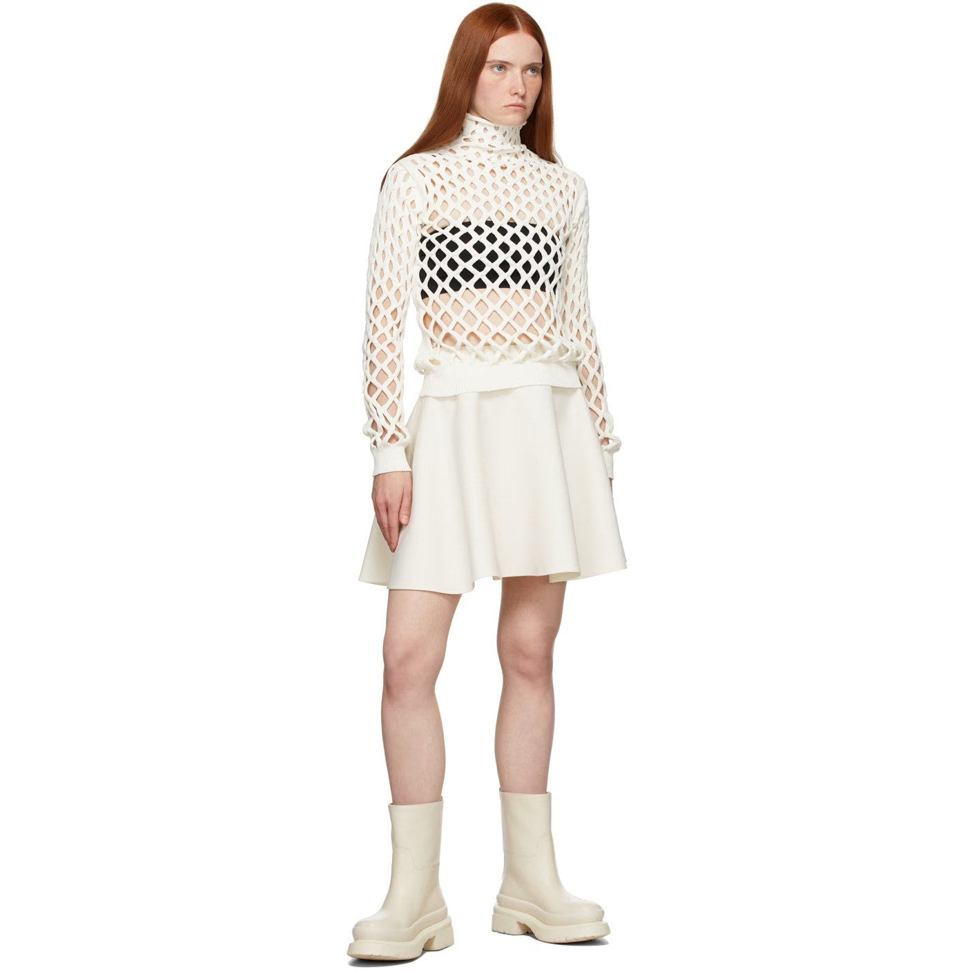 Valentino Garavani  Off-White Roman Stud Ankle Boots Ivory 37