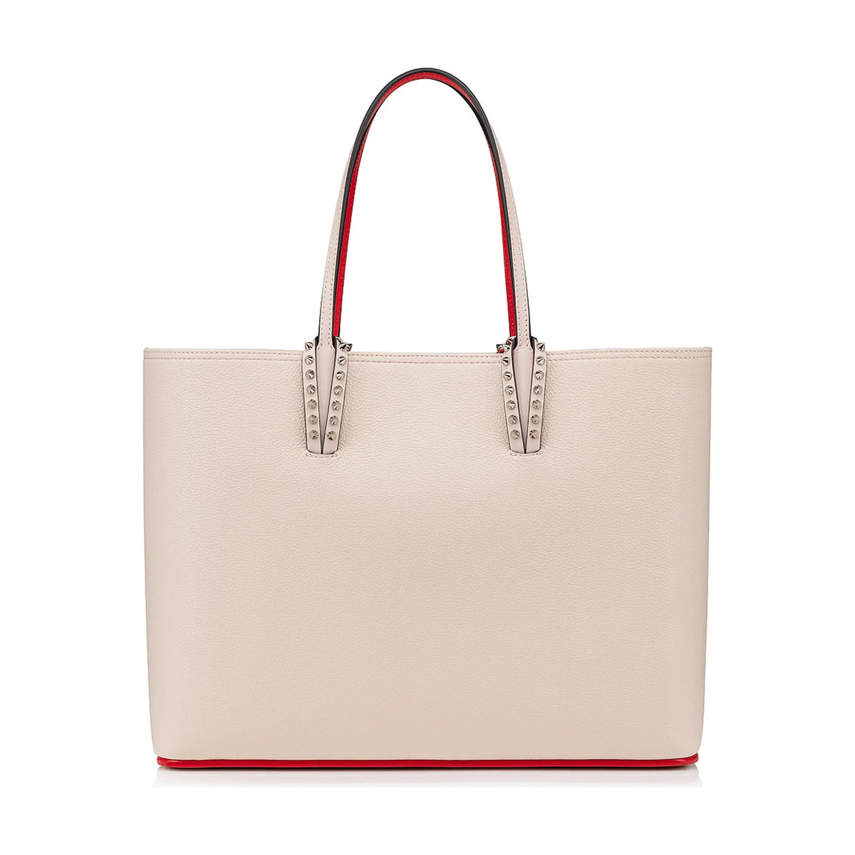 Christian Louboutin Cabata Large Calf leather spikes Tote Bag Pink Nude